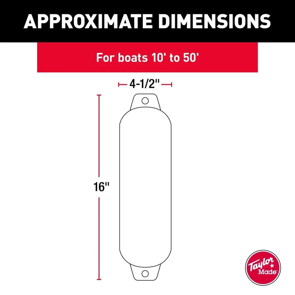 Inflatable 4.5 31721 in. Made Black Taylor Cylindrical 16 Twin Eye Fender x