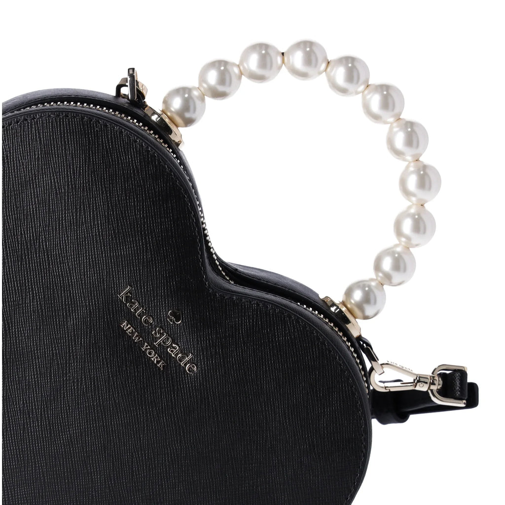 Pearl Crossbody Love Kate Leather Shack Purse Heart Spade Black KF516