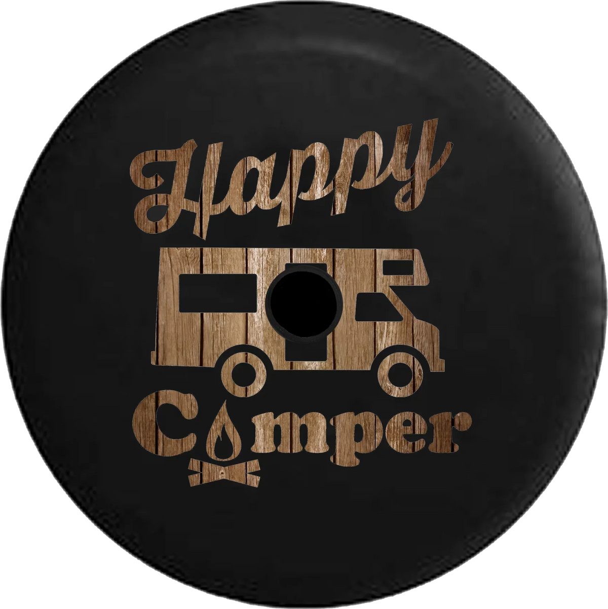 RV 33 Wood Inch Distressed for Camera RV Happy Camper Cover Campfire Spare Jeep Wrangler 2019 2018 Tire JL Backup
