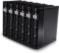 Bellagio-Italia Cd/Dvd Storage Binder Set - Black - Leather - 6 Pack - 288-Disc Capacity - Storage Organizer For Dvds, Cds, Blu Rays, & Video Games - Acid-Free Binder Organizer Sheets