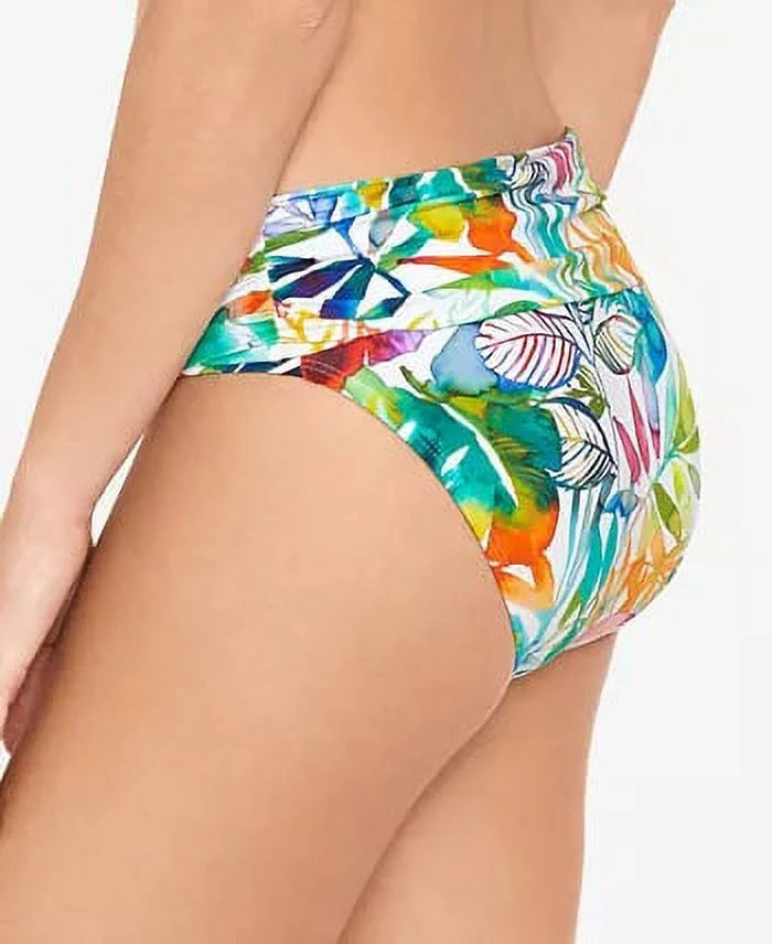 Ralph Lauren Women'S Tropical Caribbean Wide Banded Shirred Hipster Bottoms Cerulean Size 4