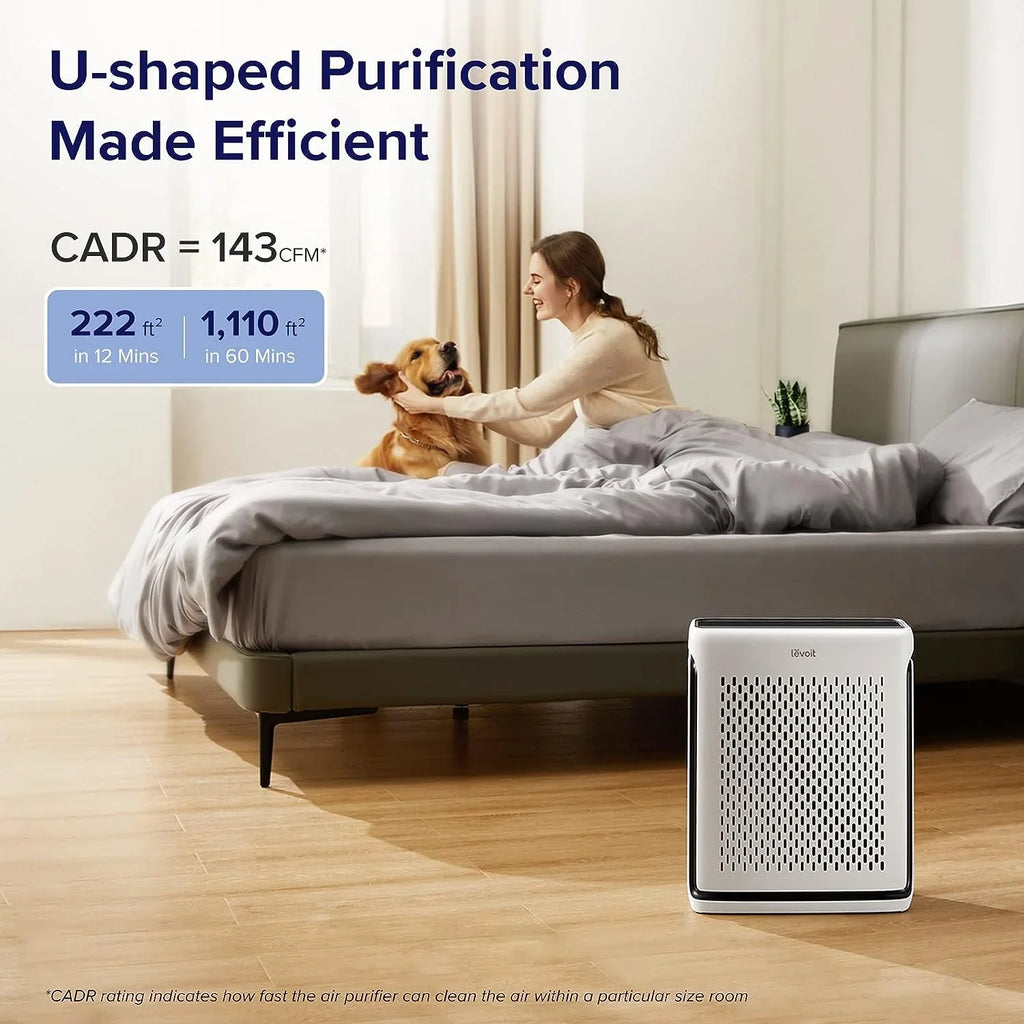 Levoit Air Purifiers For Home Large Room Bedroom Up To 1110 Ft² With Air Quality And Bulb Sensors, Smart Wifi, Washable Filters, Hepa Filter Captures Pet Hair, Allergies, Dust, Smoke, Vital 100S