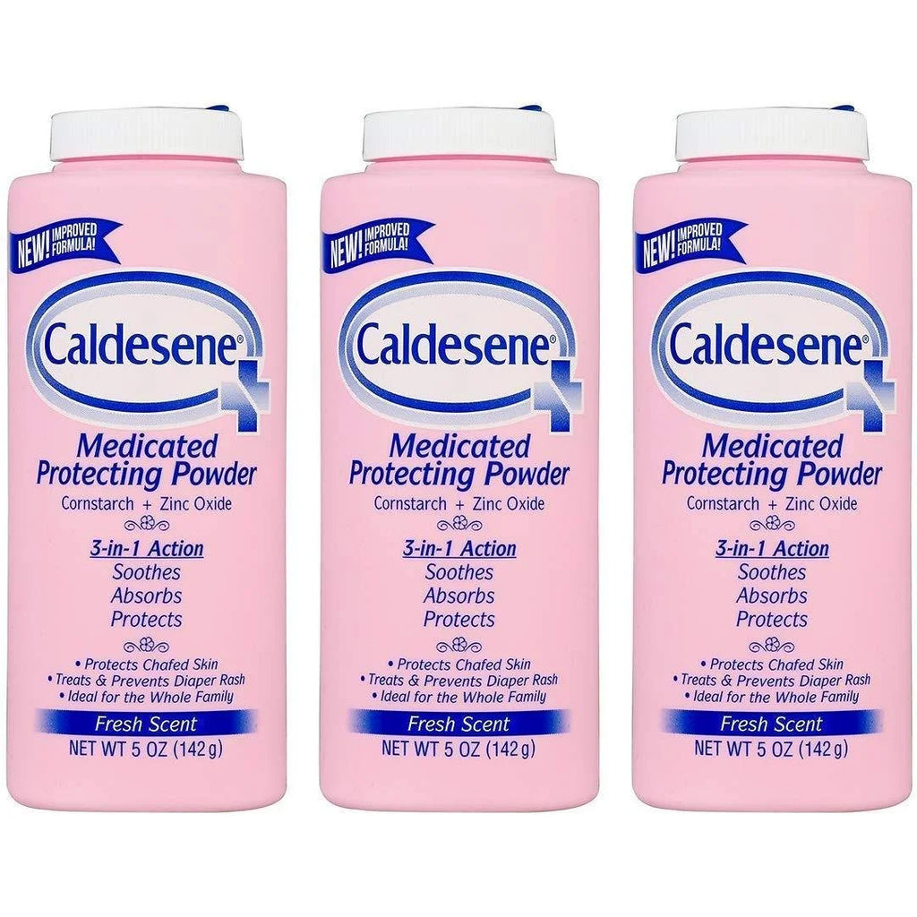 Chafed Medicated 5oz, Powder Skin Fresh 3-Pack Scent, Caldesene Protecting