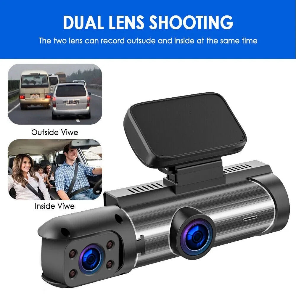 Dual Cam Onemayship Dash Dvr Inside Camera Lens Hd 3.16In Front 1080P Recorder Car Night