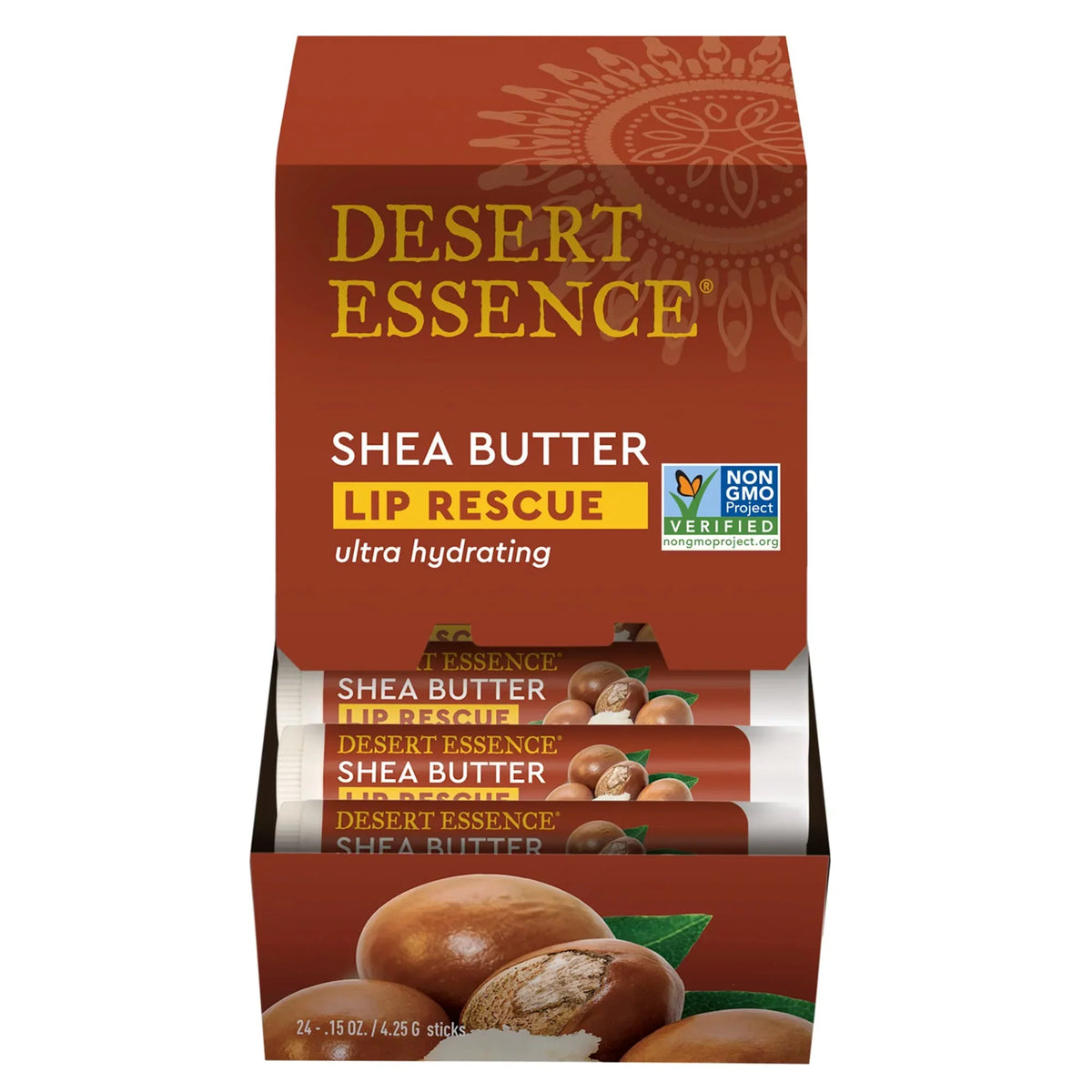 '- Rescue - Extract- Cracked w/ Or Hydrating Biloba Essence Ginkgo - 24, Desert Pack Lip Oil - 0.15 Soothes of Peppermint Ultra Shea Vitamin Butter Moisturizer Balm Soft Dry E Stick, Beeswax - Lips Oz