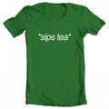 Geek Teez Sips Tea Original Artwork Inspired By Kermit Meme Women'S T-Shirt Kelly Green X-Large