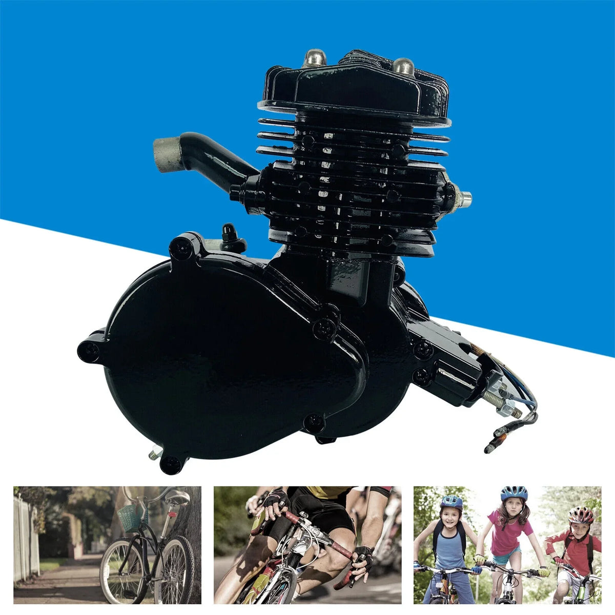 Miumaeov 80Cc 2-Stroke Full Assembled Motorized Bike Bicycle Motor Petrol Gas Engine Single Cylinder Air-Cooled Black