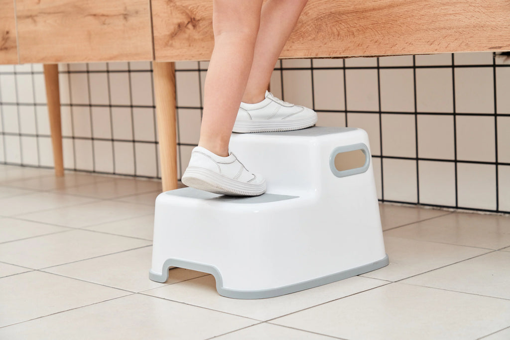 (2 / WU Bathroom Wide Kids Height Adult Pack) Up Stool for Step Adjustable as Height Safety Toddler Stool/Dual Bottom Kitchen Step White) Step Kids - - Toilet Stool 2 Stool (Gray for & UNCLE