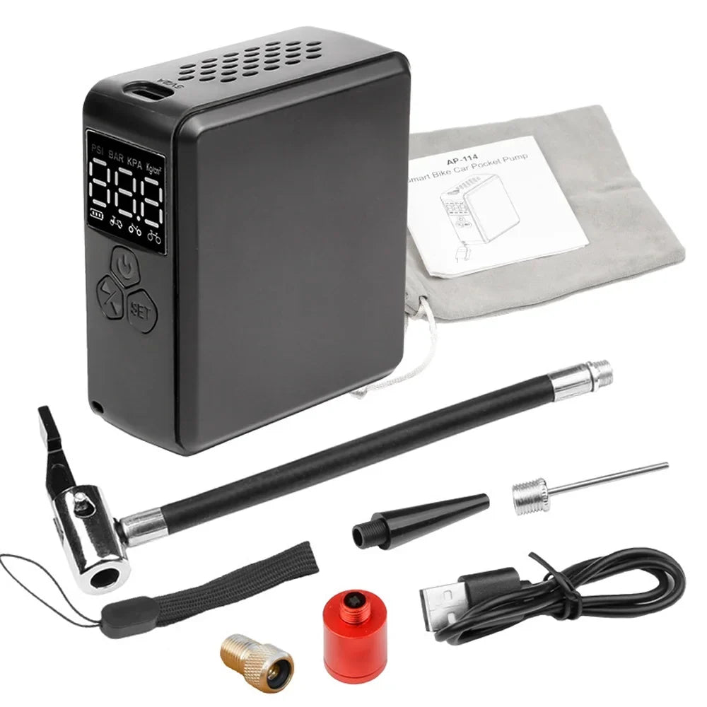 Walmeck 150Psi Cordless Air Pump Tire Inflator For Bicycles And Electric Bicycles, Support Tire Pressure Detecting