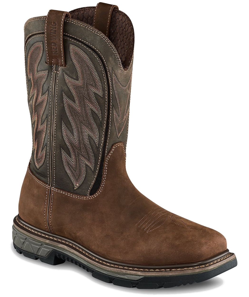 RioFlex Red Work Pull-on 11-inch 2204 Waterproof, - Boot Men's Wing Toe Safety design