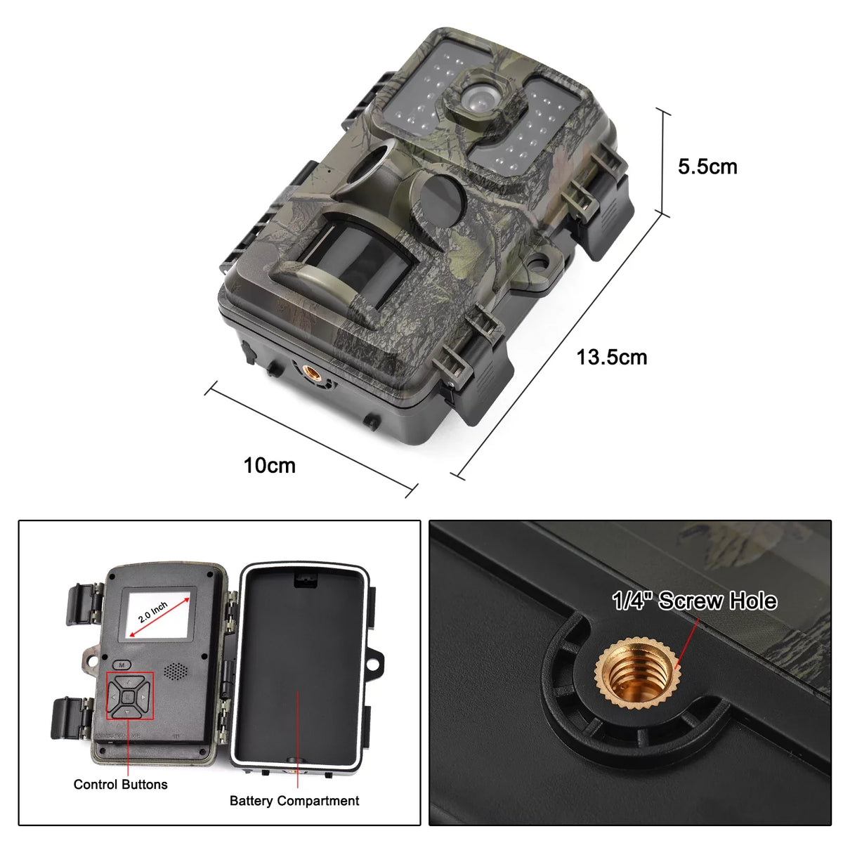 Goolrc 4K Trail 16Mp Wildlife Tracking With 2.0 Inch Tft Color Screen Pir Sensors 0.5S Trigger Time Supports Infrared Motion Activated Ip66 Waterproof