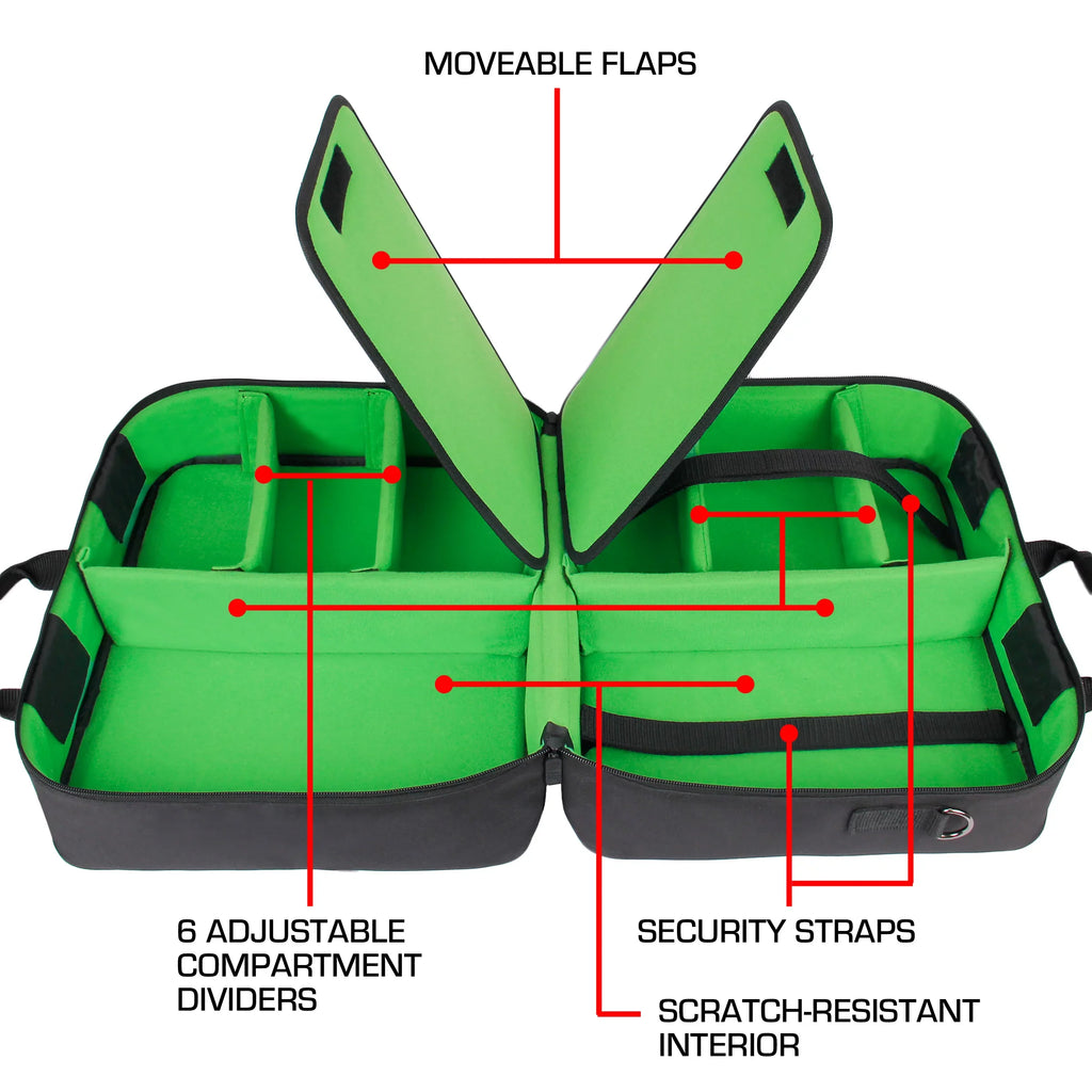 Usa Gear Xbox Series X Carrying Case - Xbox Series X Travel Case Compatible With Xbox Series X Console & Xbox Series S - Customizable Interior For Xbox Controllers & More Gaming Accessories (Green)
