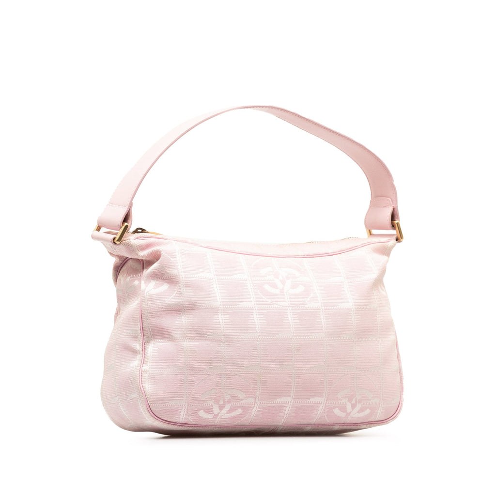 Second-Hand Authenticated Chanel New Travel Line Handbag Nylon Fabric Pink Top Handlebag Unisex (Good)