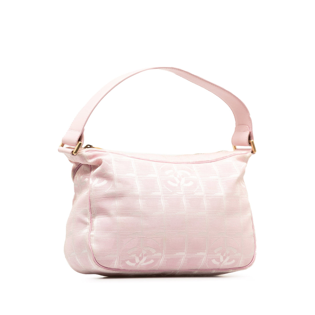 Second-Hand Authenticated Chanel New Travel Line Handbag Nylon Fabric Pink Top Handlebag Unisex (Good)