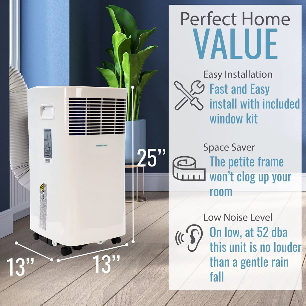 Keystone 5,000 Btu 115V Portable Air Conditioner With I Sense Remote Control For A Room Up To 250 Sq. Ft.