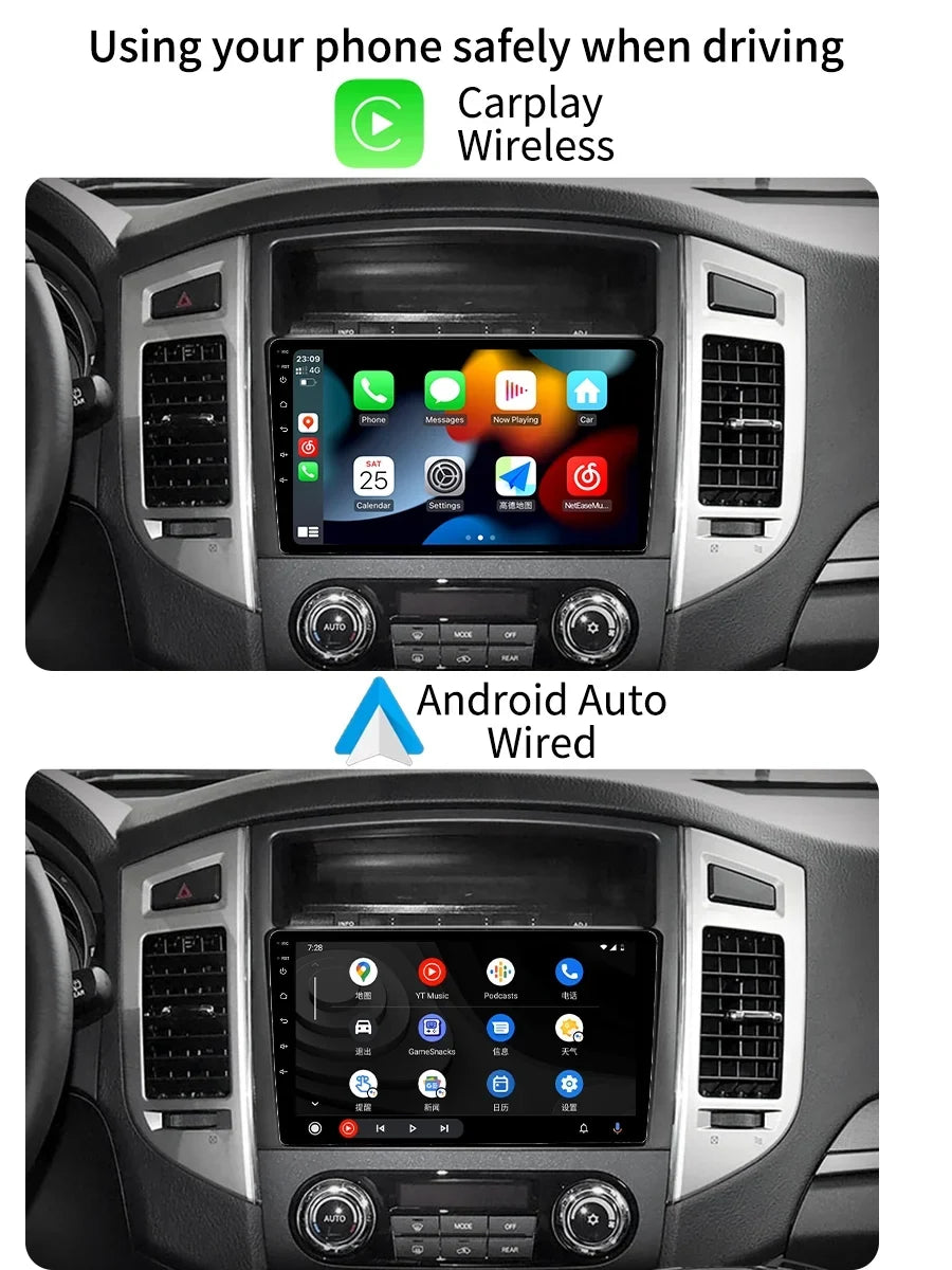 Screen Android Radio V80 Car 2014 With For V90 Auto Stereo GPS - Carplay Pajero 2006 Mitsubishi Navi 4 Android