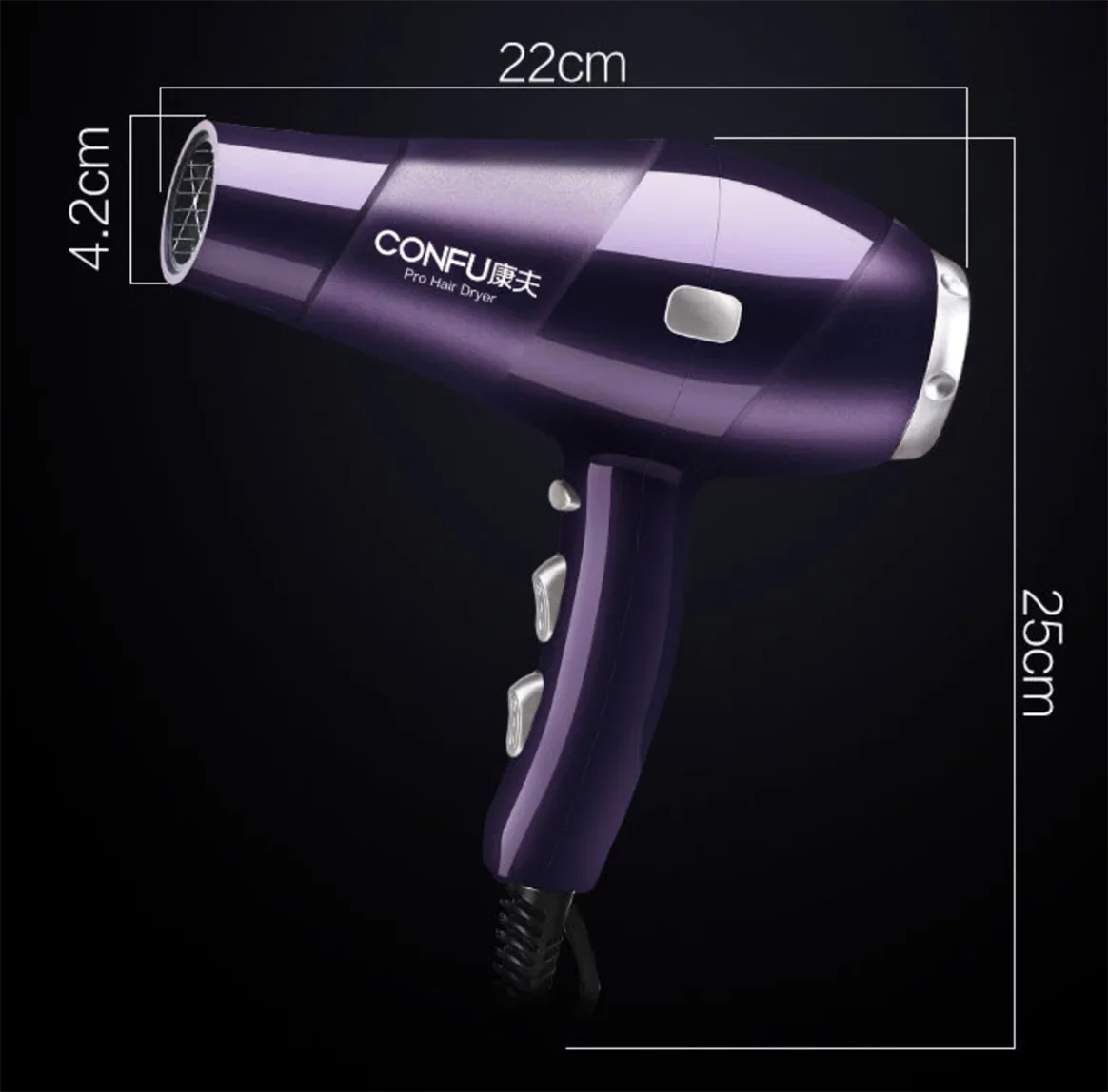 Speed Settings, and Button, 2 and Dryer, Results, 3 Cool for Ionic CONFU Dryers Dryer, Hair Concentrator Function Hair Nozzle(Red) Power High air Shot for Heat Shinier Women, 2300W cold hot