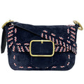 Leather (Good) Navy Multicolor Burch Shoulder One Pre-Owned 01-17 TORY Ladies BURCH Flap Bag Tory 10005608 Suede