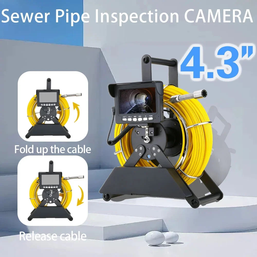 Sewer Drain 22MM Battery IP68 20m Industrial 4500mA Camera, with Inspection Pipeline 4.3 Sewer 1000TVL Monitor Endoscope