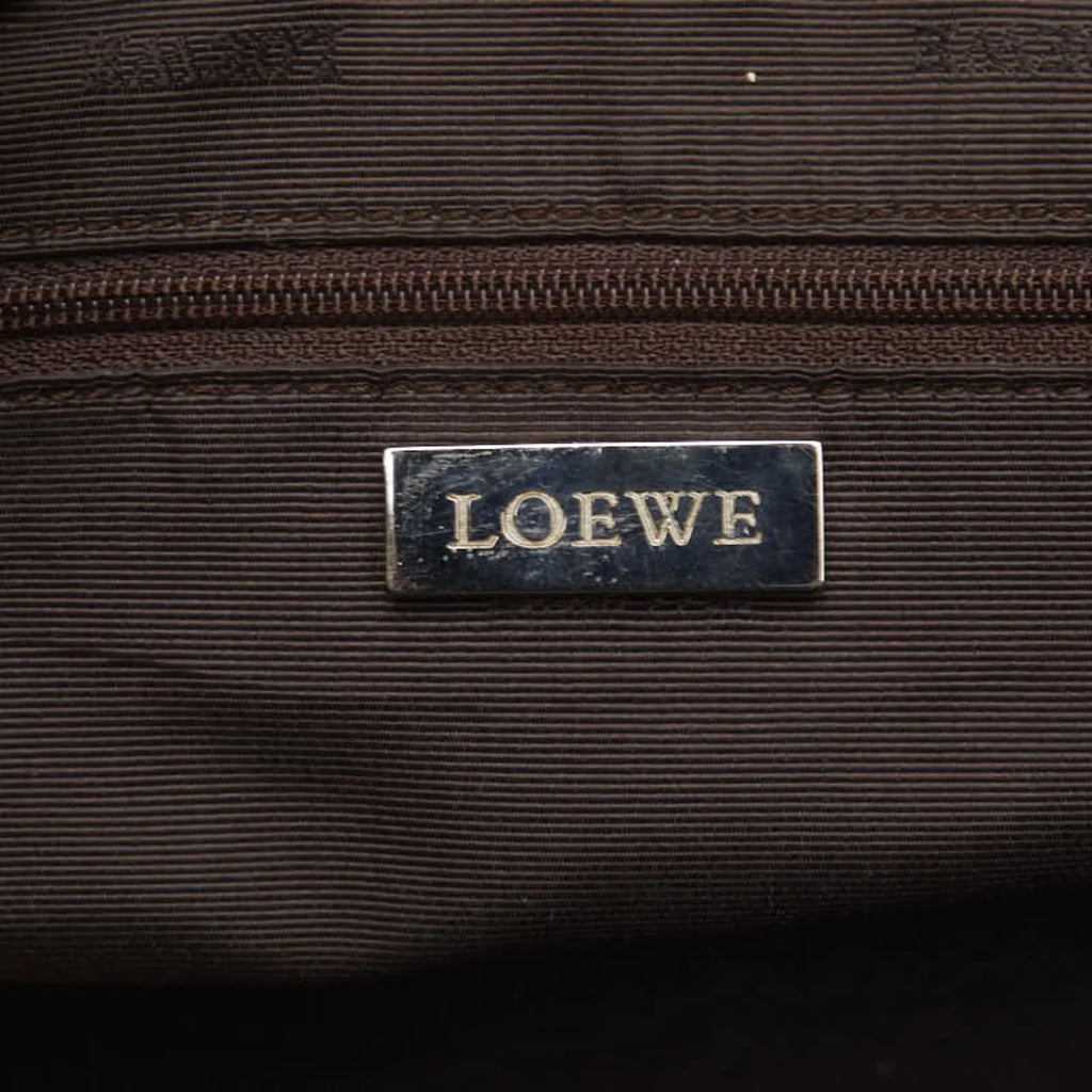 Cream Pre-Owned (Fair) Yellow LOEWE Handbag Leather White Ladies