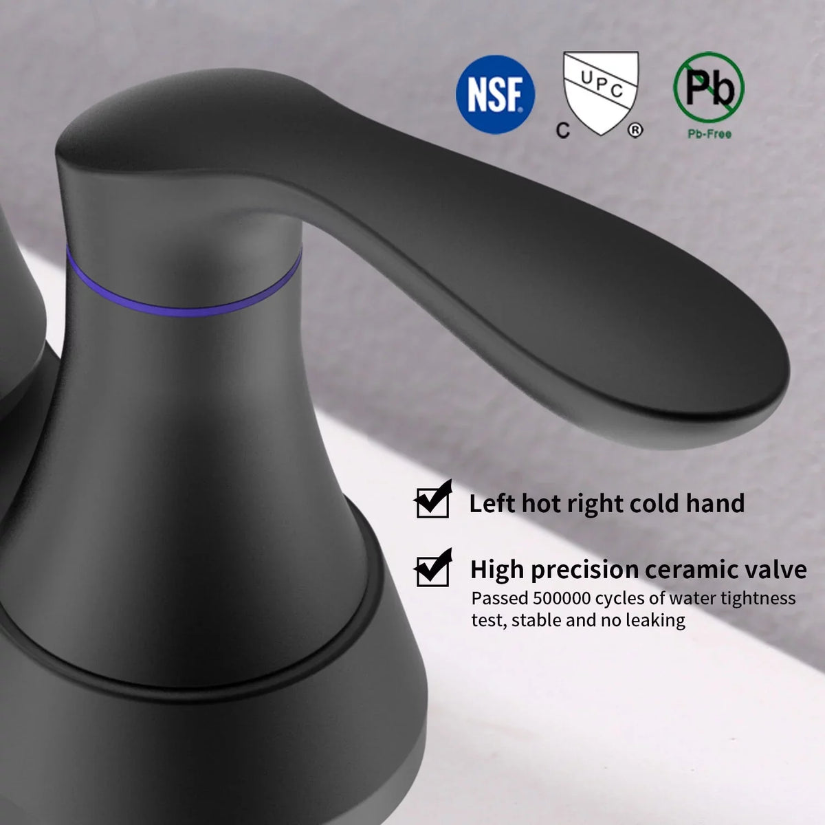 Black Sink 6 360 Degree Centerset with & Swivel Pop-up Hoses，Matte Spout Faucet，2-Handle Supply Kichae Bathroom Drain Vanity Inch Faucet