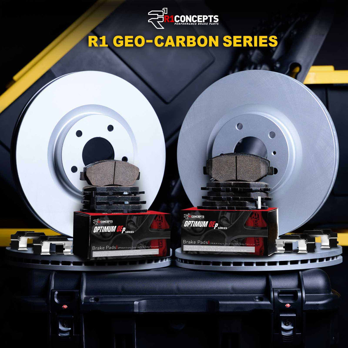 R1 Concepts Wduh2 59048 R1 Brake Rotors Carbon Coated W/ Optimum Oe Pads & Hdw Fits Select: 2000 Honda Civic Si/Sir, 1999 Honda Civic Si