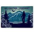 Killington, Vermont, Beast Of The East, Skier And Mountain (12X18 Aluminum Art, Indoor Outdoor Metal Sign Decor)