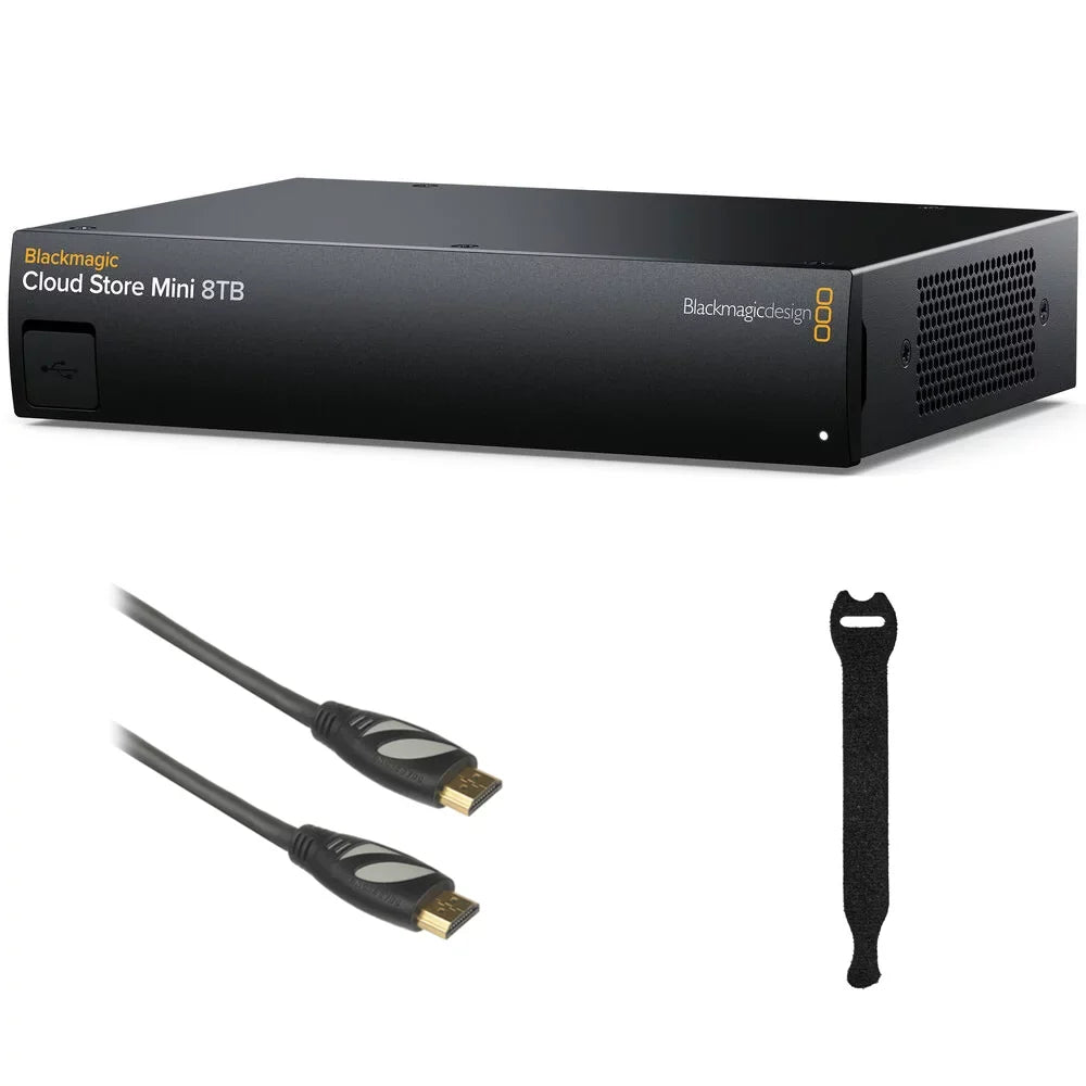 Blackmagic Design 8Tb Cloud Store Mini (4 X 2Tb) Bundle With Pearstone 6' Hdmi Cable With Ethernet And 10-Pack Straps