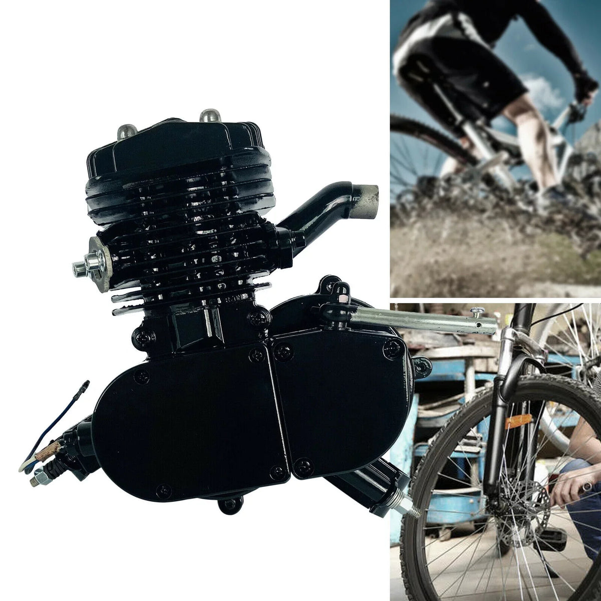 Miumaeov 80Cc 2-Stroke Full Assembled Motorized Bike Bicycle Motor Petrol Gas Engine Single Cylinder Air-Cooled Black