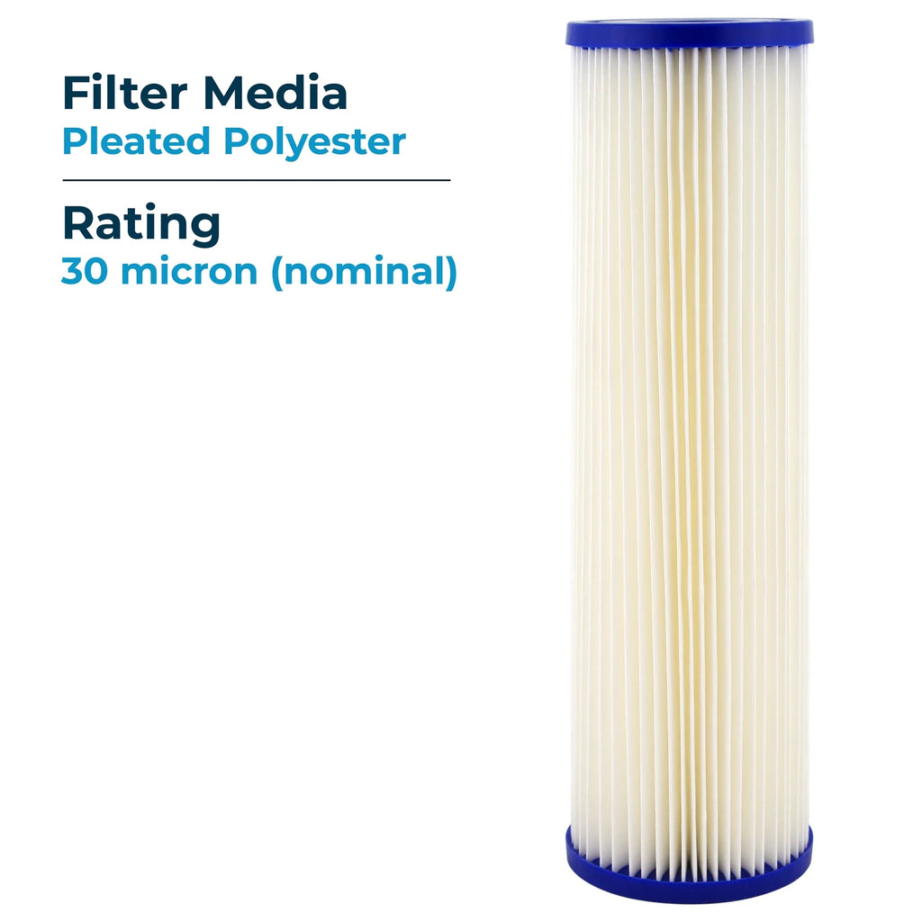 SpiroPure Polyester (24 10 Filter Pleated Micron Cartridge, 2.5" 30 Pack) x