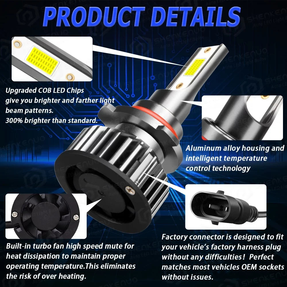 H7 2018 Super BMZONCC Beam LED Outlander Combo Headlight for Bulbs 2019 Bright High/Low 2017 Mitsubishi 9005