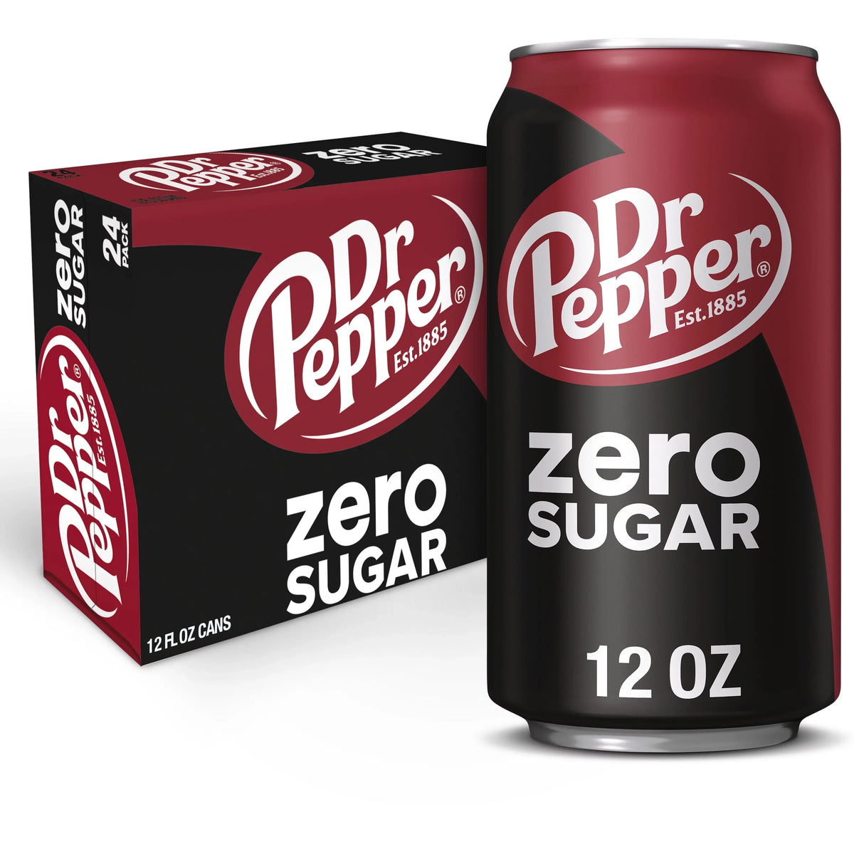 oz, Pop, Pack Cans 24 Sugar 12 Zero Pepper Dr Soda fl