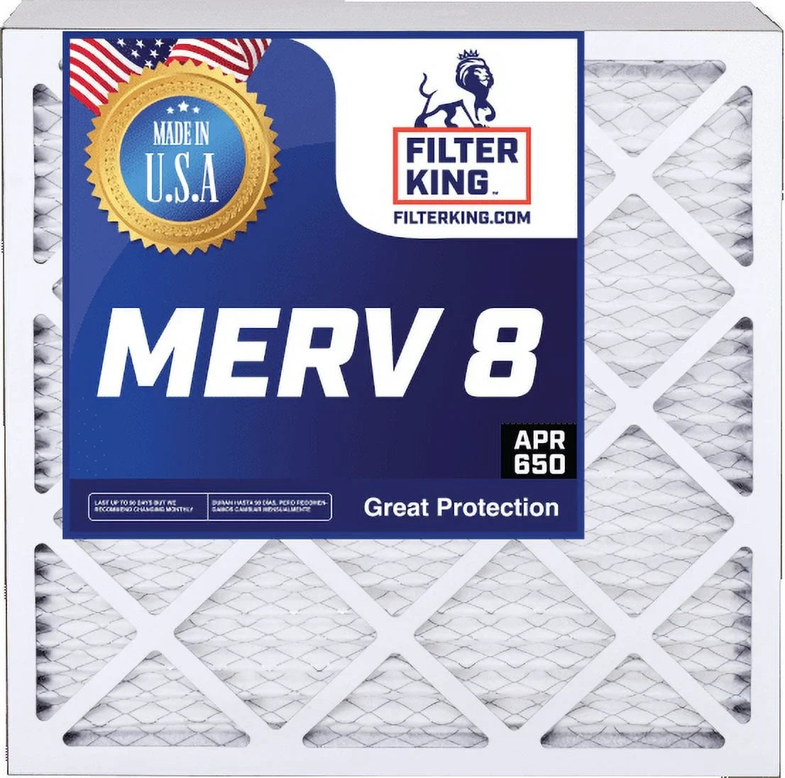 Actual .75" x | x Filter 8 MERV 20.5 | Filters A/C dimension: USA Air Pleated Filter | 12x21x1 King HVAC 11.5 Furnace IN MADE | 3-PACK
