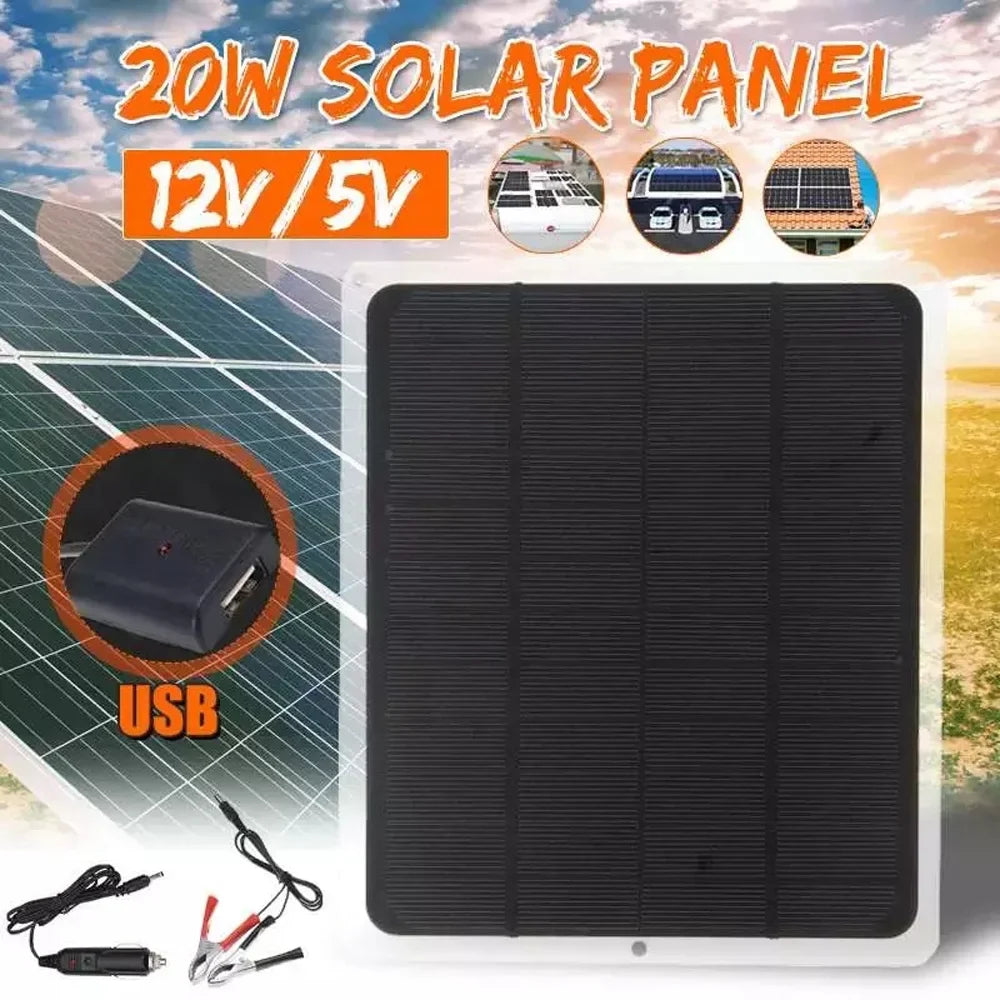 Anself Silicon 20W Hiking Solar Monocrystalline Charging Portable Panel for Device Camping