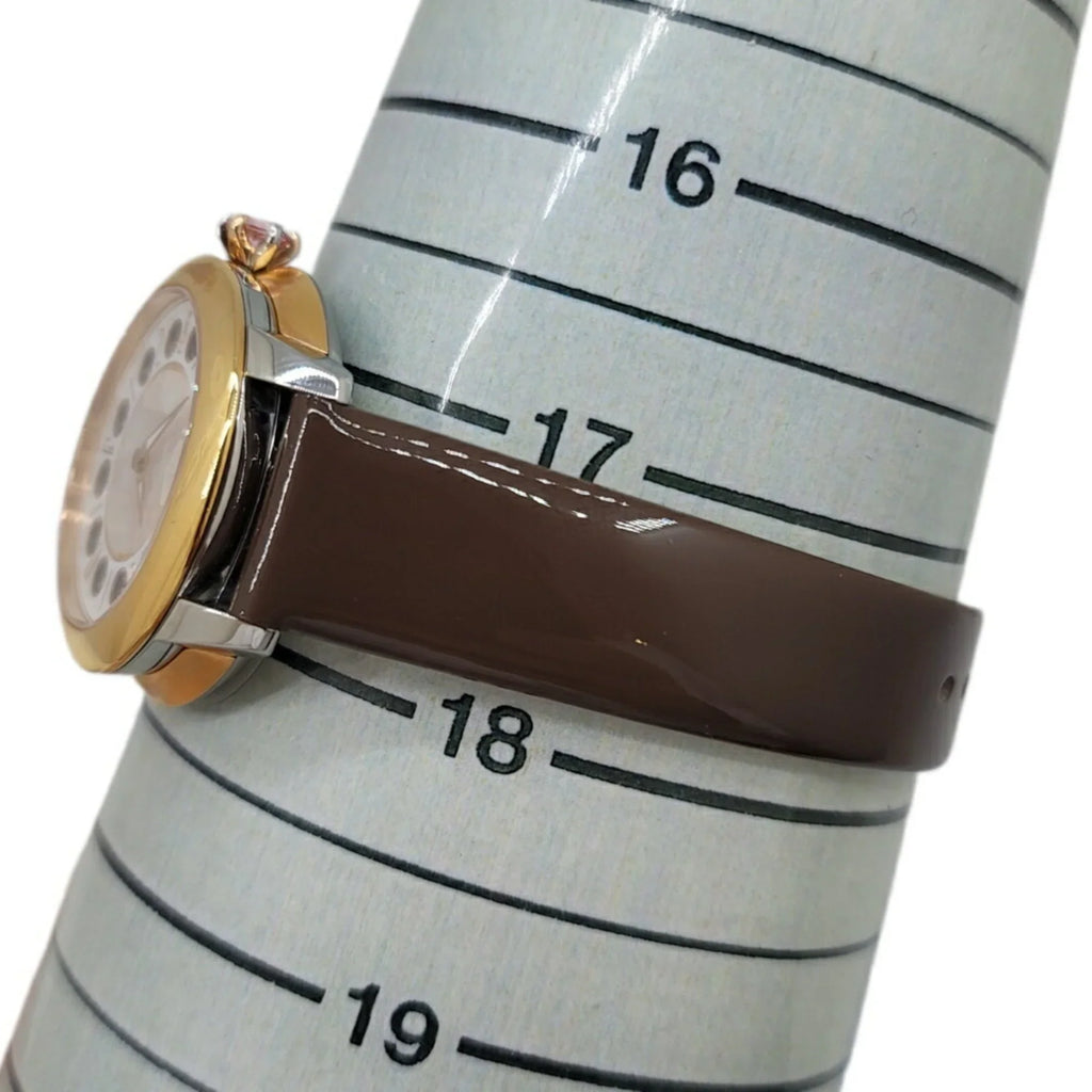 Pre-Loved Fendi Fendi Eye Shine Enamel Belt Ss 3 Colors Quartz Brown Watch Clock Fashionable Shell Black Spinel Topaz Women'S (Like New)