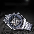 Up To 50% Off! Yohome Watch Steel Belt Full Hollow Mens Automatic Mechanical