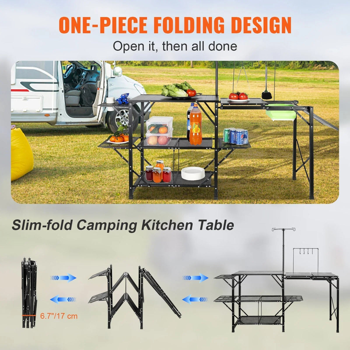 Portable 13.7 - exterior Sink experiences Kitchen with convenience and Camping durability! - with Table Enhance