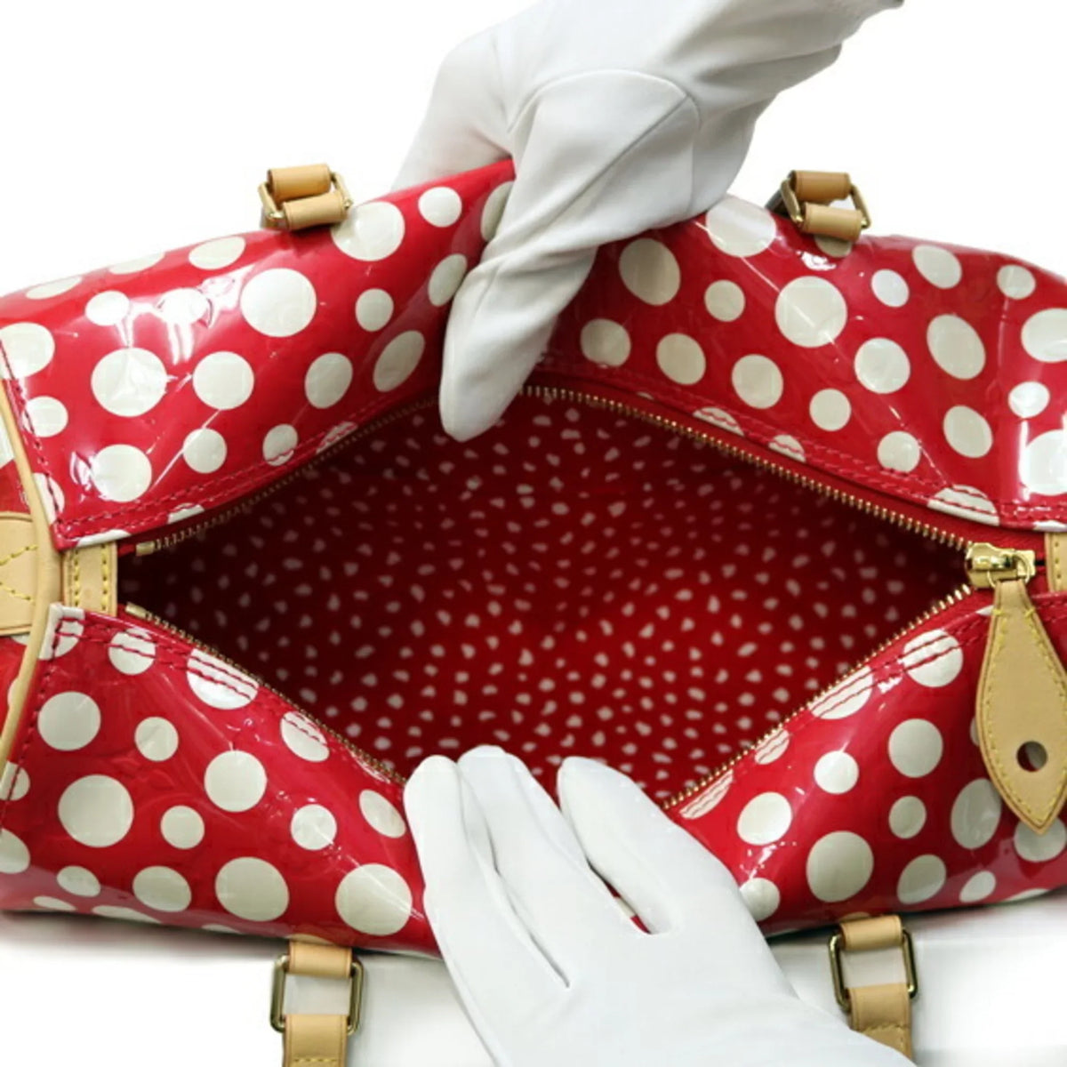(Good) Pre-Owned M91425 Infinity Shoulder Ladies Bag Kusama Verni Papillon 30 Dot Yayoi