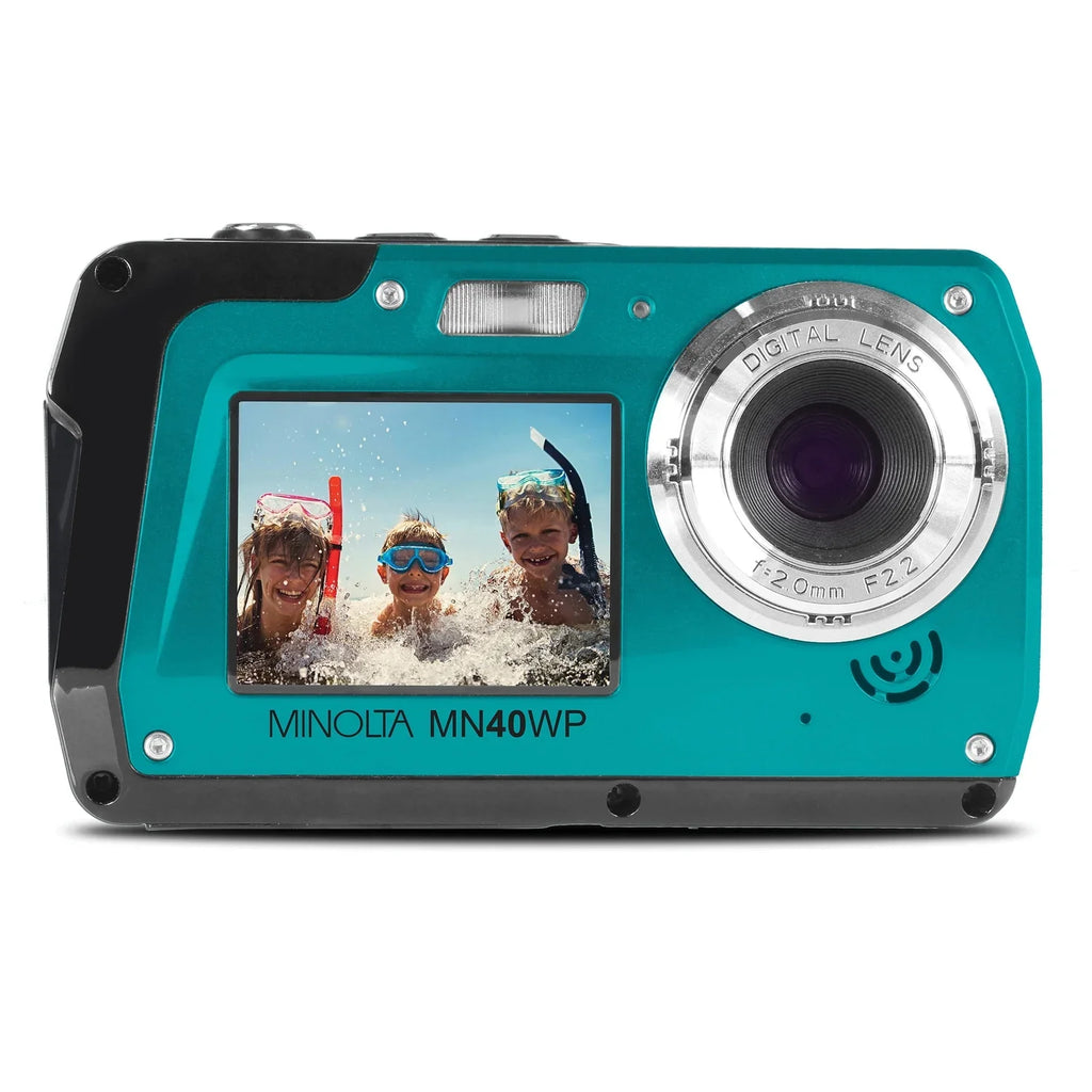 Waterproof (Blue) Digital Camera MN40WP-BL Minolta 48.0-Megapixel