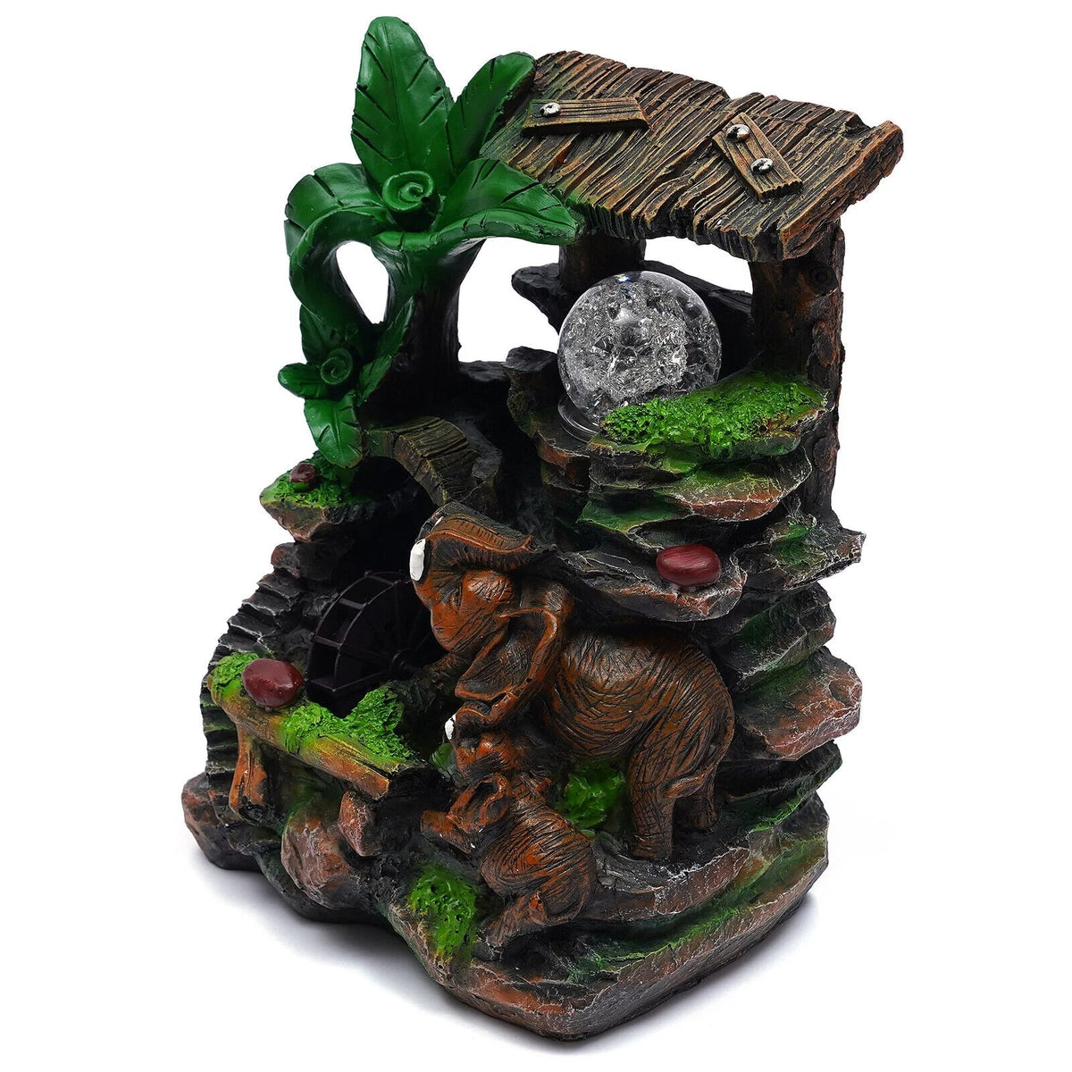 Tabletop Water Fountain With Led Rolling Ball Feng Shui Waterfall Fountain Home Indoor Water Fountain Led Lamp Tabletop Resin Rockery Fengshui Waterfall Decor