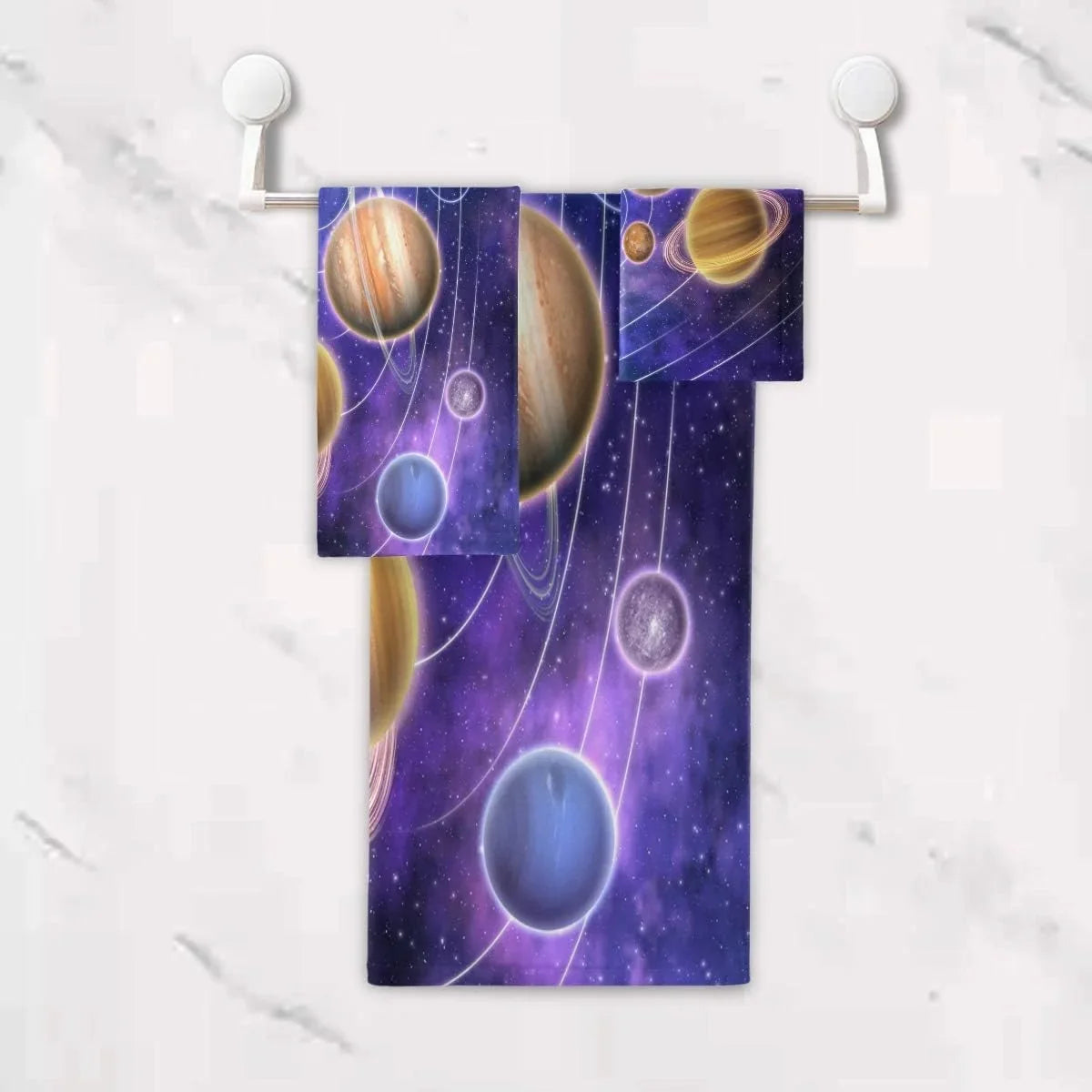 Absorbent, Washcloths Towels, Solar System and 1 3 Set, & Piece Towels Planets 1 cloth Hand Bath Coolnut 1 Wash Quick-Drying Towels