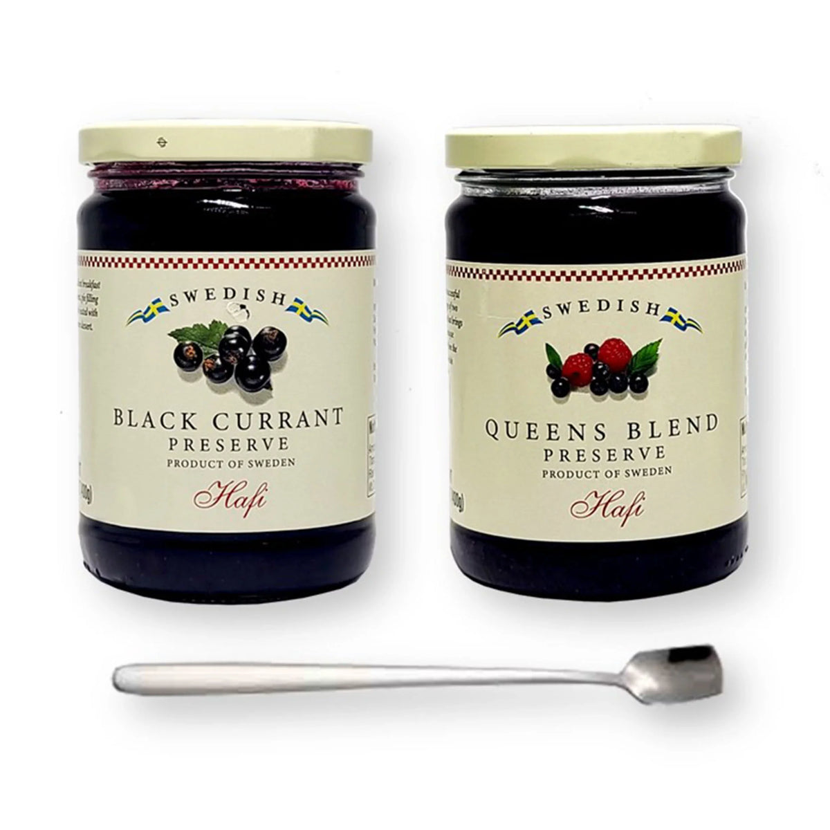 Pack & Swedish Oz. Spoon Preserves Stirring Each Currant Set) Combo Hafi of 14.1 ml) Stainless Queens with Steel Swedish Black (3-Pc Blend (400 Bonus