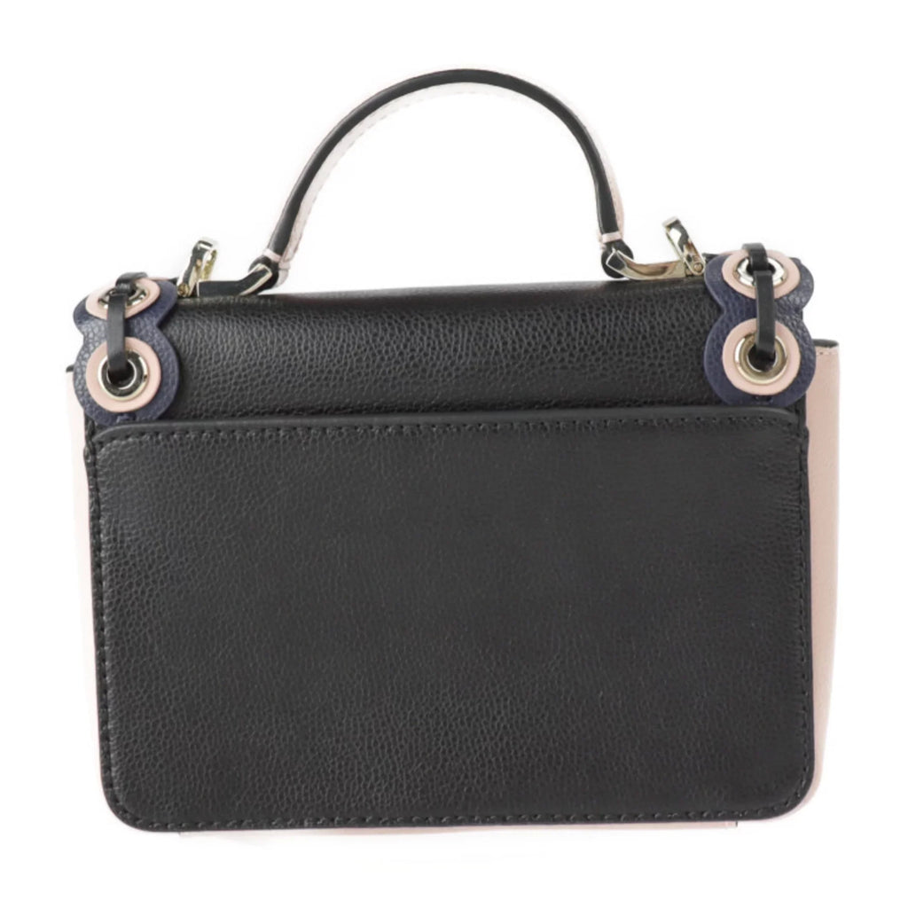 2WAY punching hardware handbag drive (Good) grommet pink Patternson black Spade Maisy WKRU5899 shoulder gold Pre-Owned beige leather bag Kate