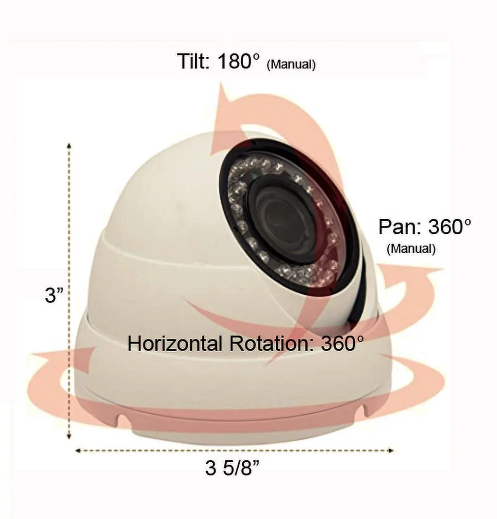 1080P 4in1(HD-TVI, True exterior Dome HomeOffice Indoor 1920x1080 12VDC 101AV STARVIS Megapixel Lens CVI, Full-HD 2.4 CVBS) DayNight IR Camera AHD, (Charcoal) WDR Security Camera 2.8mm Fixed