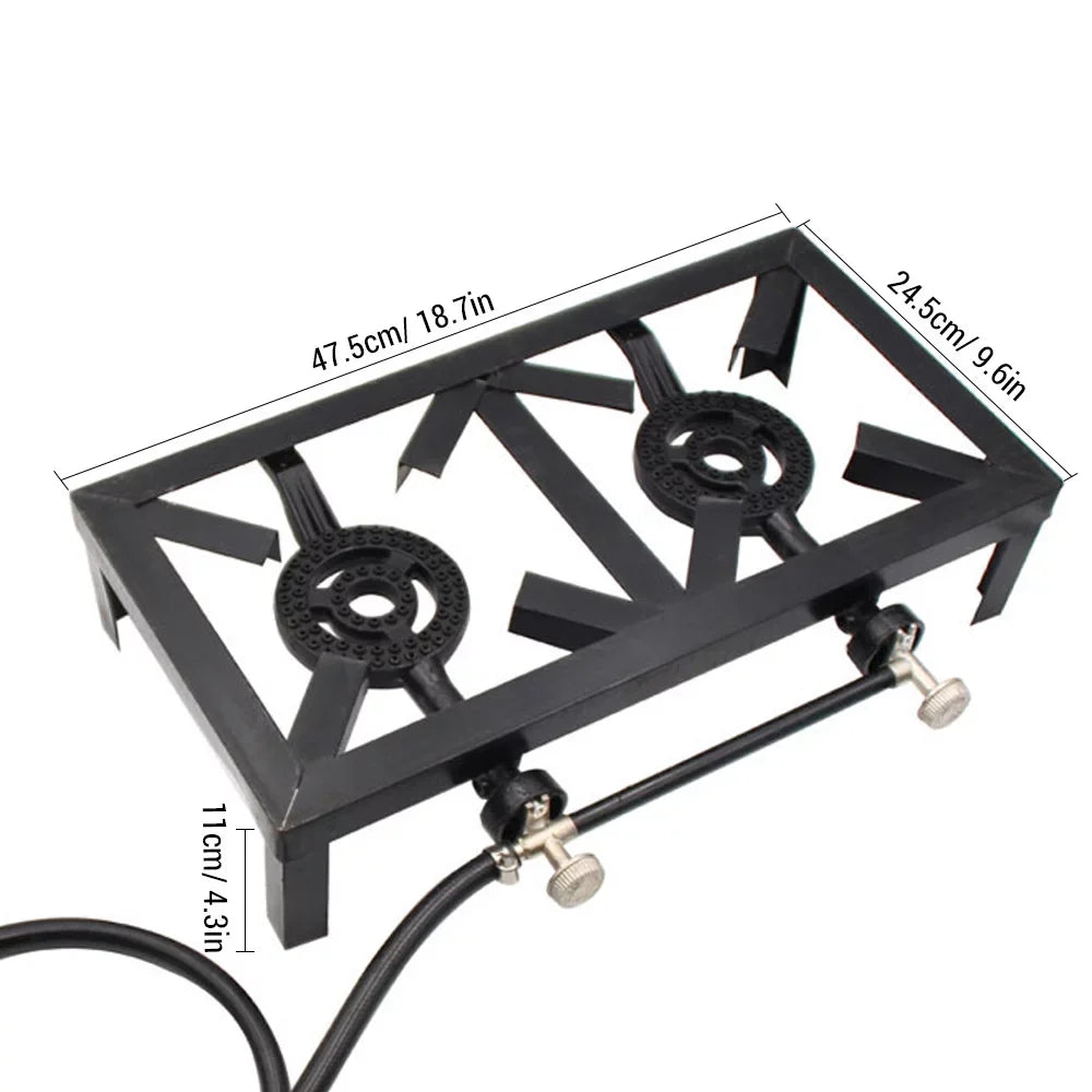 Camping BBQ Gas Cast (Standard), Stove for Patio Furnace Cooking Iron Cooking Double Efficient Tomshine Propane for Enthusiasts