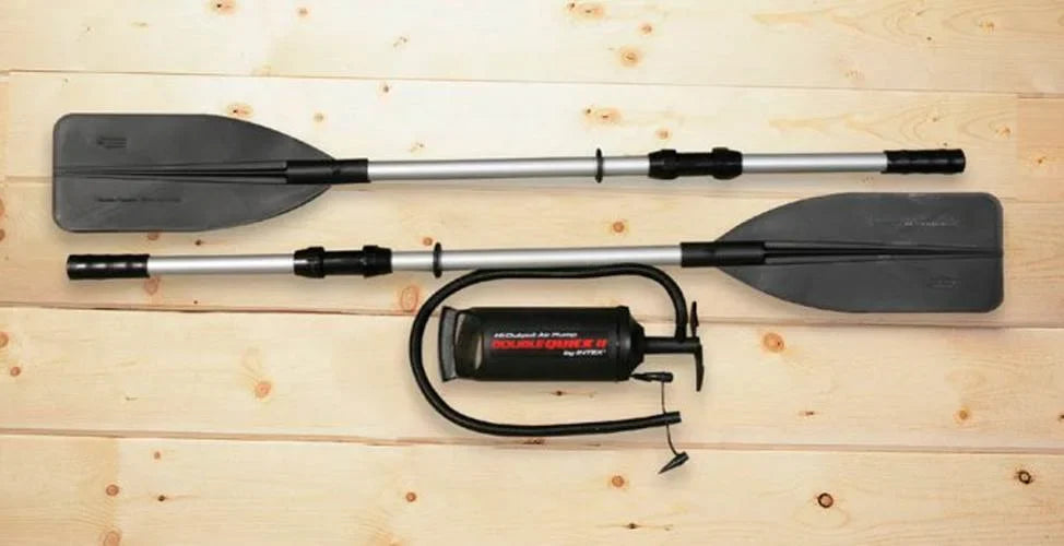 Person 2 4 and Rafting with Boat Fishing Set (Refurbished) Inflatable Excursion Intex Oars