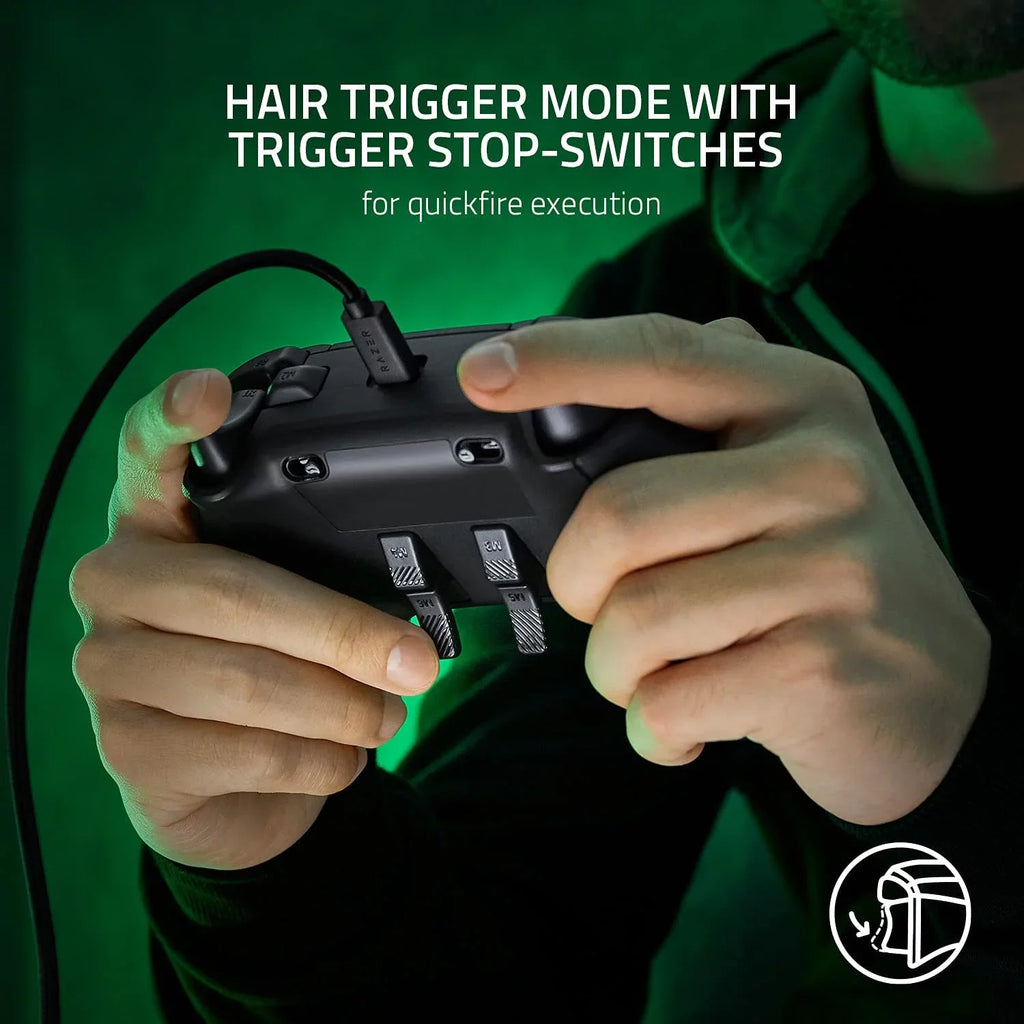 Razer - Wolverine V2 Wired Gaming Controller For Xbox Series X|S, Xbox One, Pc With Remappable Front-Facing Buttons - Black With Cleaning Electric Kit Bolt Axtion Bundle Like New