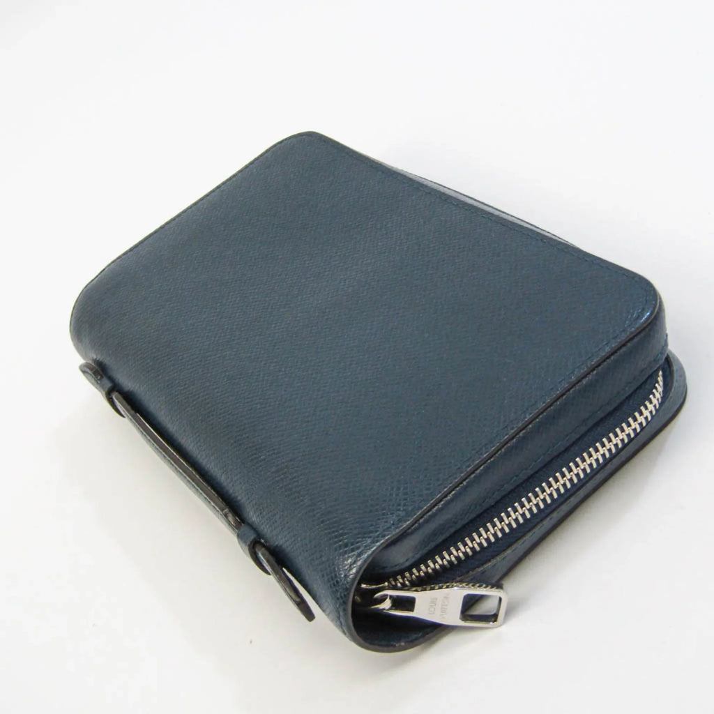Second-Hand Louis Vuitton Taiga Zippy Xl M64019 Men'S Taiga Leather Long Wallet (Bi-Fold) Navy Navy (Good)