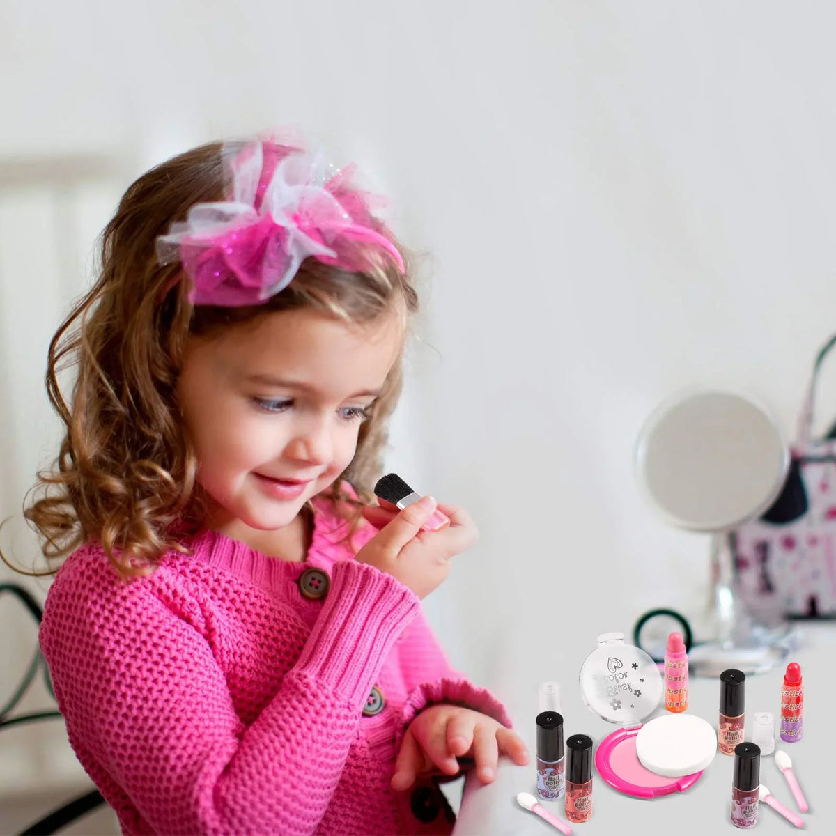 Set Non-Toxic, Toy for Pink Kit Play Kids Kit Girl, Makeup Pretend Set Girls for Cosmetic Vextronic Birthday Washable Makeup Toy Real Kids for Kids, Beauty Makeup