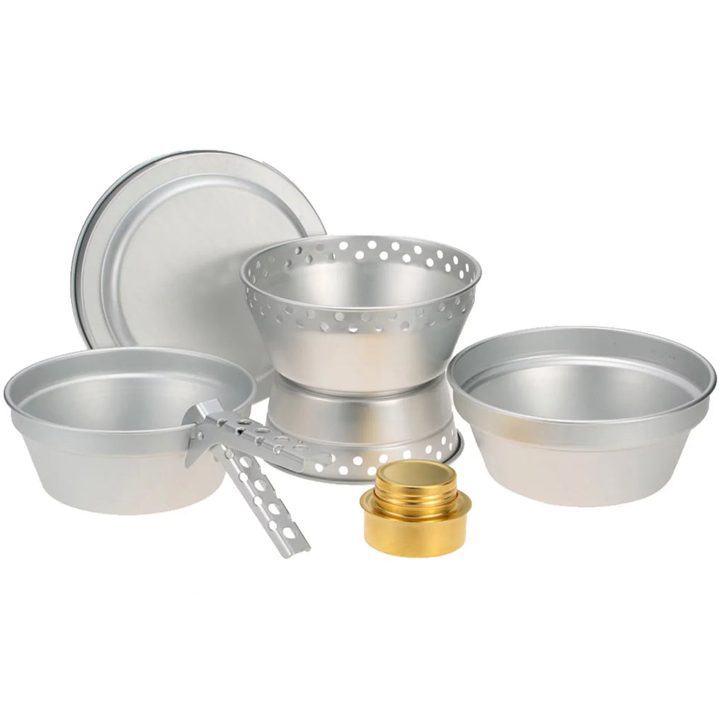 Picnic Portable Stove Pot Hiking Backpacking Cookware Aibecy BBQ Kit Mess Camping with Pan Stand Set Spirit for Cookware
